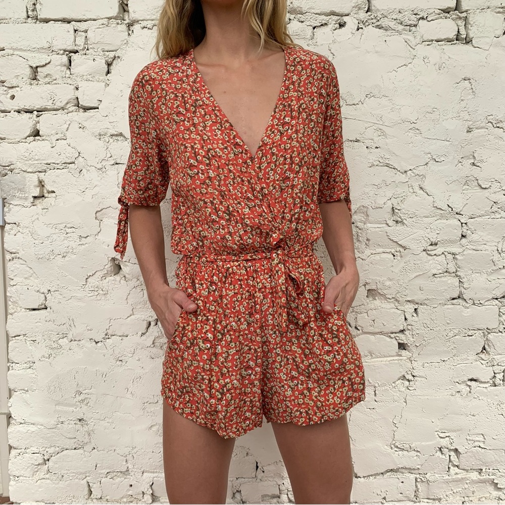 Faithfull The Brand Pink Floral Romper